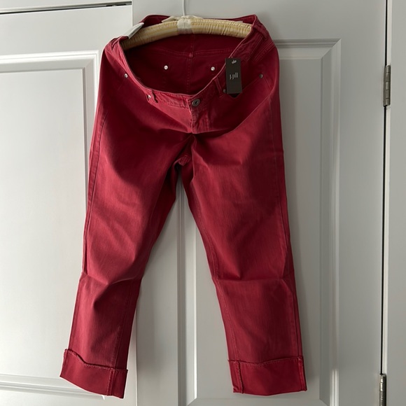 J.Jill Denim Authentic Fit Cropped jeans light Cherry red NWT Size 14 - Picture 7 of 8